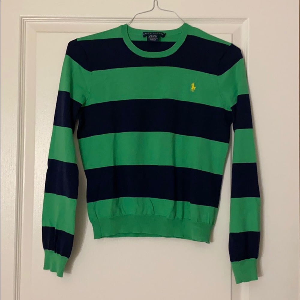 Blue and green striped Ralph Lauren sweater